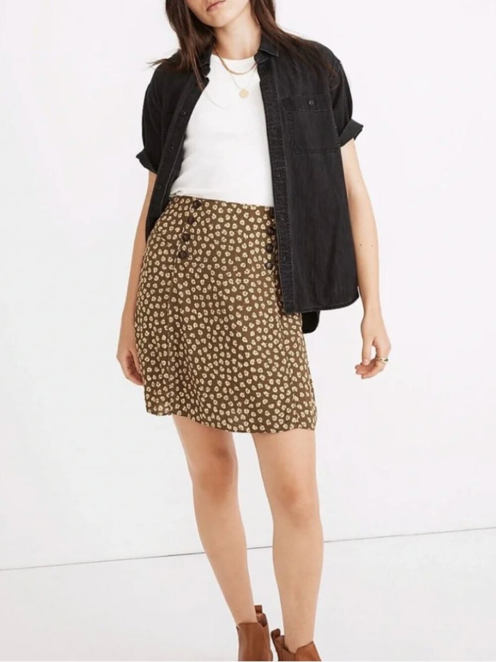Madewell olive mini skirt